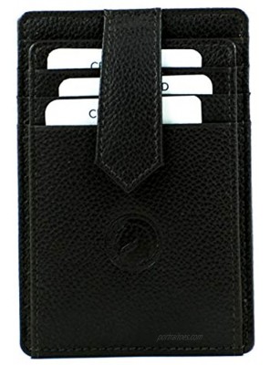 OVERDOSE Slim Fine PDM Leather credit Card business card ID card Holder Front Pocket Wallet for Women & Men