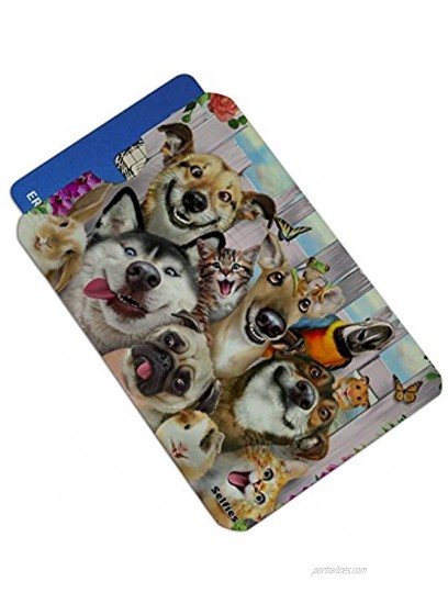 Pet Animals Selfie Dogs Cats Rabbit Hamster Guinea Pig Credit Card RFID Blocker Holder Protector Wallet Purse Sleeves Set of 4