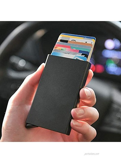 Pop Up Credit Card Wallet RFID Blocking Stylish Minimalist Slim Bank Card Holder Mini Aluminium Metal Case Design