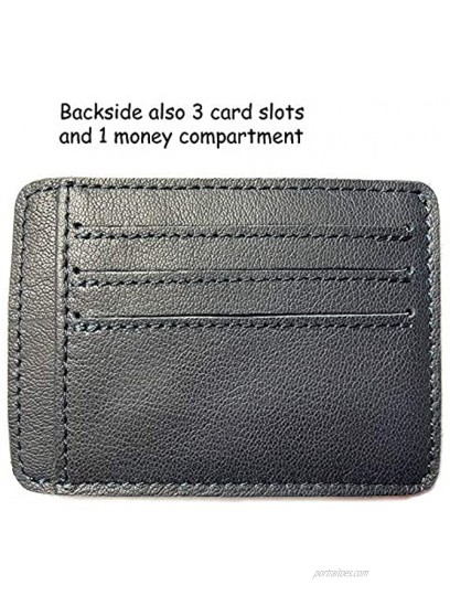 Rarestan Set 4 slim leather credit card cases minimalist front pocket card holder wallets