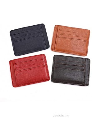 Rarestan Set 4 slim leather credit card cases minimalist front pocket card holder wallets