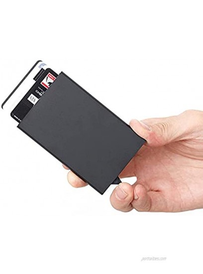 RFID Card Holder Men Minimalist Credit Card Holder Slim Wallet Front Pocket Auto Pop up Travel Slim Card Case Hold 6 Cards