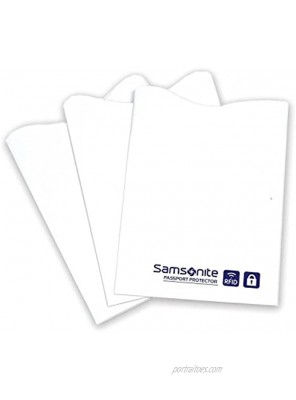 Samsonite 3-Pack Credit Card RFID Sleeves White One Size