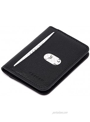 TERGAN Leather Business Card Holder Wallet Credit Card Case for Men and Women 1640 Black