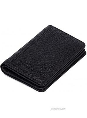 TERGAN Leather Card Holder Wallet Credit Card Case for Men and Women 1601 Black