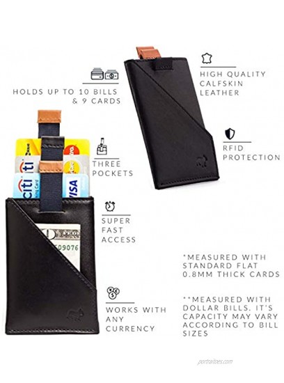 The Frenchie Co Calfskin Slim Front Pocket Speed Card Holder | Grey