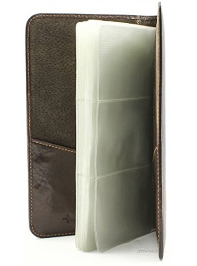 Tony Perotti Unisex Italian Bull Leather Bifold Credit Card and Business Card Case Holder 72 Slots