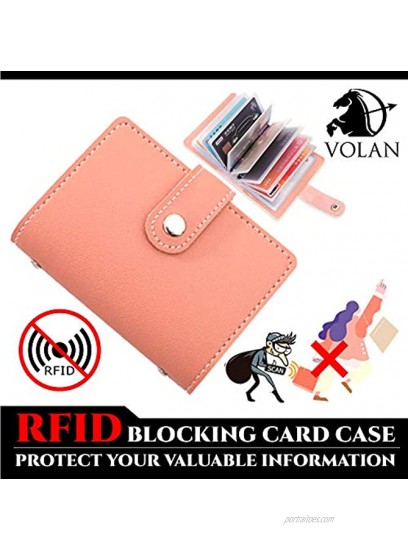 VOLAN RFID Blocking Credit Card Case 24 pockets Holder for Men and Women 6 Colors Black