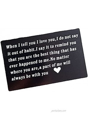 Anniversary Birthday Gift Cards for Husband Boyfriend from Wife Girlfriend When I Tell You I Love You Wallet Card Gifts for Men Him