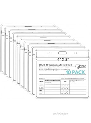 BEPER 10-Pack CDC Vaccine Card Protector 4 X 3 Inches Record Cards Holder Clear Vinyl Plastic Sleeve with Waterproof Resealable Zip Lock