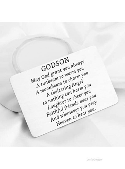 BNQL Godson Gifts Godson Wallet Card Gifts from Godparents Godson Graduation Gifts May God Grant You Always a Sunbeam to Warm You