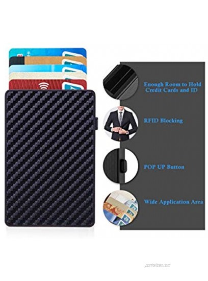 Business Card Case Credit card holder Carbon Fiber and Plastic Card Case Holder Holds 6 Business Card Case Credit Card ID Holder Case for Men & Women
