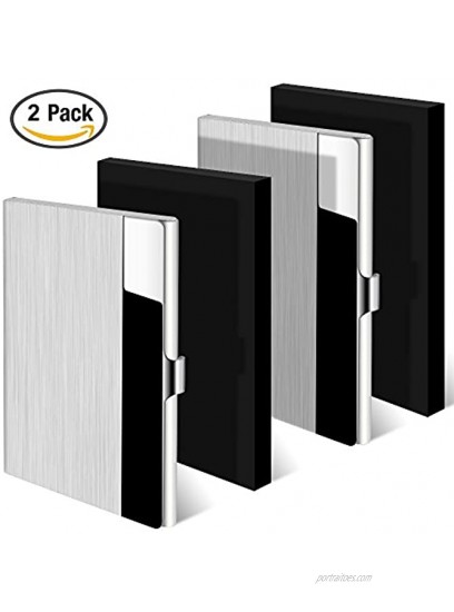 Business Card Cases SENHAI 2 Pack Business Card Holders Stainless Steel Storage Protective Holders Pocket Cases for ID Cards Credit Cards …