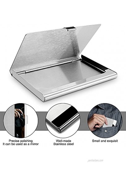Business Card Cases SENHAI 2 Pack Business Card Holders Stainless Steel Storage Protective Holders Pocket Cases for ID Cards Credit Cards …