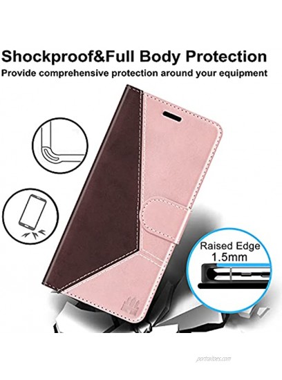 Caislean Compatible with Samsung Galaxy Note 9 Wallet Case [RFID Blocking] Card Holder Flip Case [Shockproof Interior Case] Premium Leather Folio Kickstand Magnetic Book Folding Cover 6.4 Rose Gold