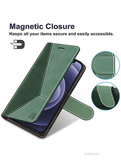 Caislean Wallet Case for Samsung Galaxy S20 FE 5G 6.5 inch PU Leather Flip Cover [RFID Blocking] Credit Card Holder Slots [Soft TPU Shell] [Kickstand Function] Magnetic Protection Folio Case Green