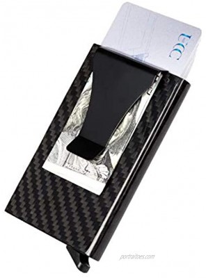 carbon gift Credit Card Holder,Automatic Pop-up Carbon Fiber Wallets,RFID Blocking Switch Sliding Slim Sleeve Protector Business Card Case