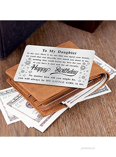 Daughter Birthday Card Daughter Bday Gift Engraved Wallet Card