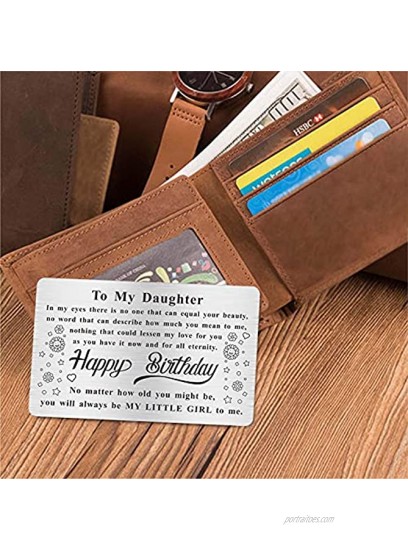 Daughter Birthday Card Daughter Bday Gift Engraved Wallet Card