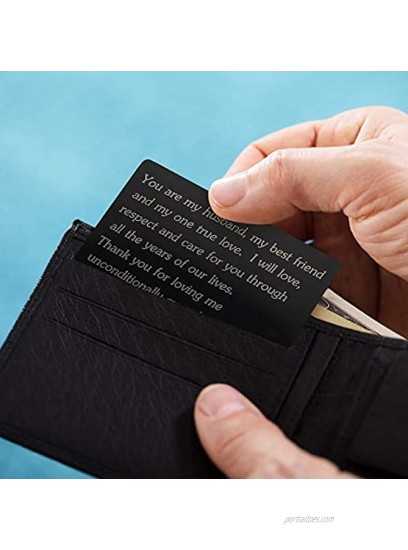Engraved Aluminum Wallet Love Note Insert,Metal Wallet Card Insert,Mini Love Note Groom Gifts for Him Mens Gift