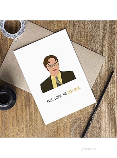 Funny Dwight Schrute Boss’s Day Card Fact You’re the Great Boss The Office US Boss Day Card