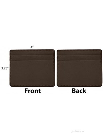 Genuine Cowhide Leather Pocket 6-Card Slim Wallet for Men & Women