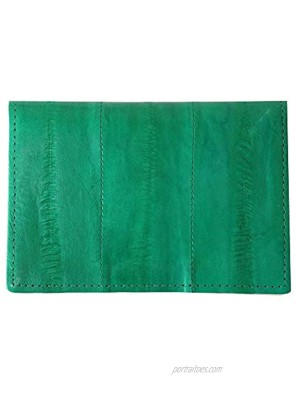 Genuine Eel skin Leather Business Credit Name Card Money Holder Case Wallet