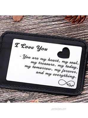 Husband Wife Christmas Gifts Wallet Card Insert for Him Her Men Husband Valentine from Wife Girlfriend Stocking Suffers Anniversary Birthday Gift I Love You Note Wedding Engagement Gifts Fiance Groom