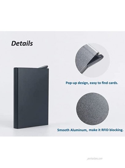LMJ Credit Card Holder Automatic Pop-Up Slim Metal Card Case BLACK