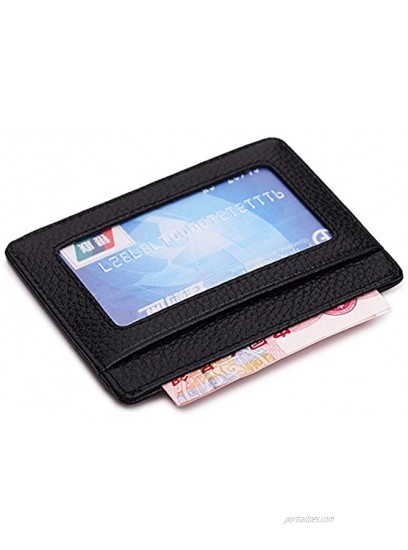 MEKU Slim Leather Wallet Credit Card Case Sleeve Card Holder With ID Window