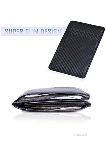 Minimalist Wallets for Men & Women RFID Front Pocket Leather Card Holder Wallet