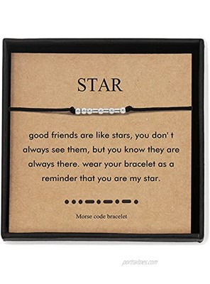 Morse Code Bracelet Funny Gift for Women Girl with Meaning Card Gift Card for Best Friend Couple Mom Family