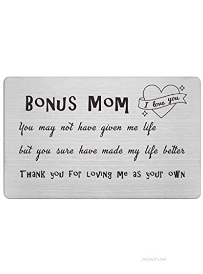 Mothers Day Gifts Wallet Card for Stepmom Mother In Law Birthday Wedding Gift