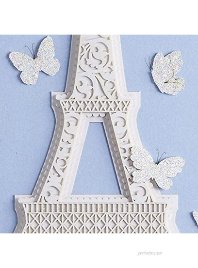 NIQUEA.D Happy Birthday Card Laser Cut Eiffel Tower Layered Laser NB-0028