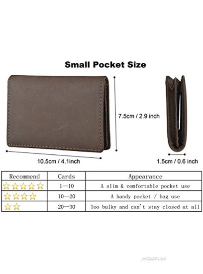 Outrip Genuine Leather Business Card Holder Name Card Case Credit Card Wallet with ID Window RFID Blocking