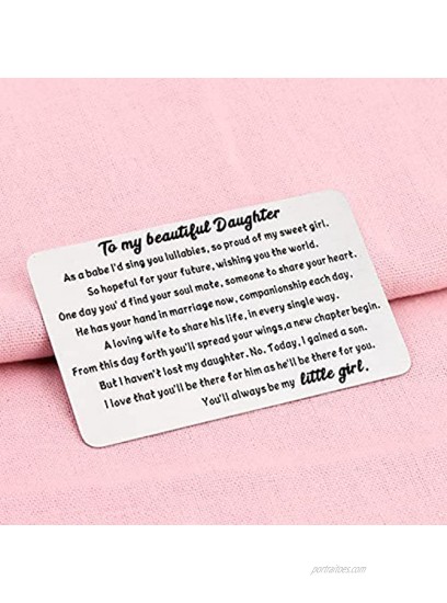 PENQI Daughter Wedding Day Gift To My Daughter Wedding Wallet Card Daughter Wedding Gift From Mom Dad Bride Jewelry Wallet Card-Daughter Wedding