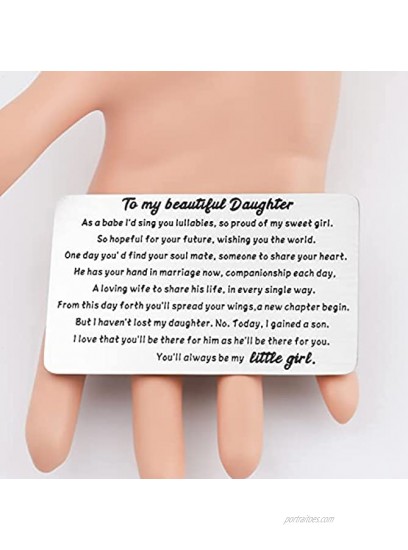 PENQI Daughter Wedding Day Gift To My Daughter Wedding Wallet Card Daughter Wedding Gift From Mom Dad Bride Jewelry Wallet Card-Daughter Wedding