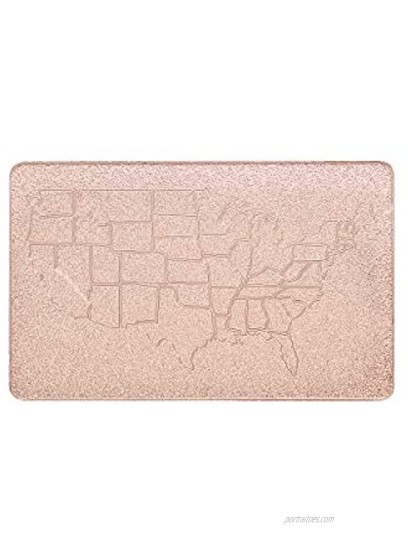 Personalized Engraved Frosted Wallet Insert Card for Husband Boyfriend from Girlfriend Wife for Anniversary Birthday Valentines Christmas Love Message Custom Metal Card with U.S. Map on Back