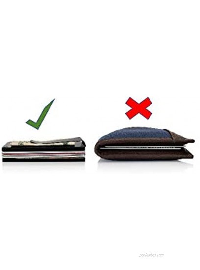 RFID Blocking Carbon Fiber Wallet Slim Money Clip & Minimalist Wallet Aluminum Metal Wallet Front Packet and Business Card Holder Black