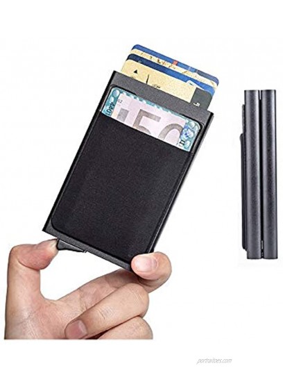 RFID Slim Minimalist Wallet for Men Aluminium Pop-up Card Case Money Clip