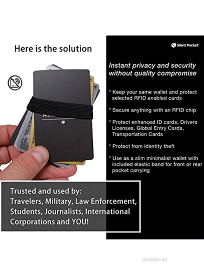Silent Pocket RFID Blocking Minimalist Credit Card Wallet Secure Your Information Simple Sleek Design Great for Travel