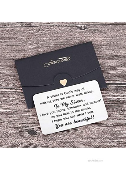 Sister To Sister Wallet Card Insert Christmas Gifts from Sister Sisterhood Friendship Valentine Day Gifts for Teenage Girls Women Bestie Birthday Wedding Gifts Cousin Step Sister in Law Presents Her