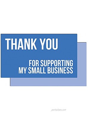 Thank You for Supporting My Small Business Set of 100 Cards Business Card Size Azure