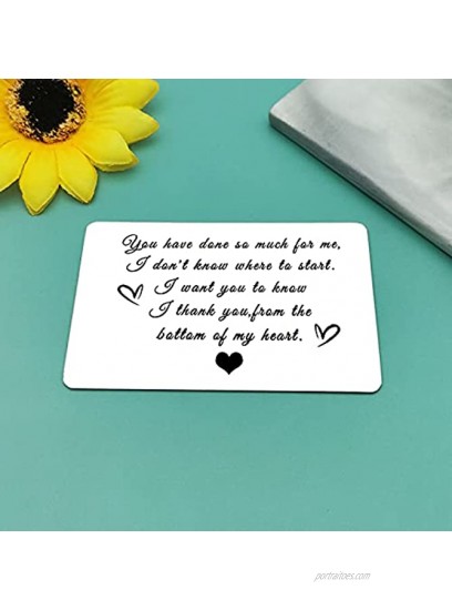 Thank You Gifts Metal Wallet Insert Card Appreciation Gifts for Nurse Mentor Friendship Gift for Women Men Best Friend Card for Coworker Engraved Wallet Insert Card Teacher Gifts Retirement Gift
