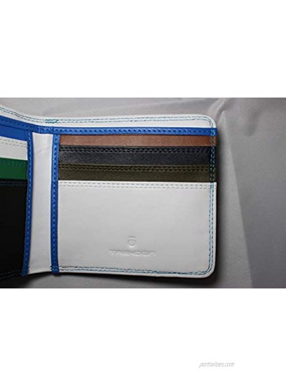 TRENDON RFID Blocking Bi-fold Luxury Nappa Leather Wallet Card Holder Multi Color Nappa