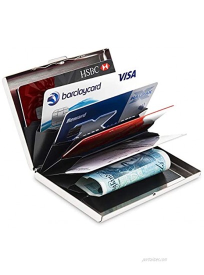 Ultra-slim Metal Brushed Steel RFID Blocking Wallet Slim Anti-Scan Contactless Keyless Credit Card Holder