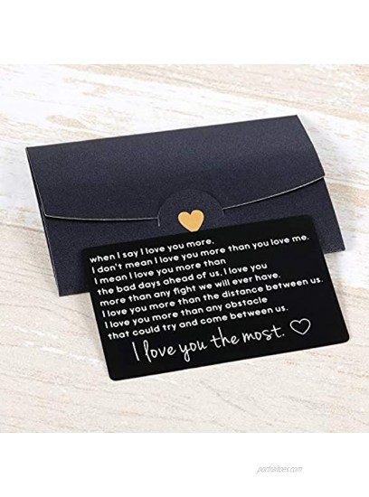 Valentines Day Gift Wallet insert Card For Boyfriend Husband from Girlfriend Wife Couple Gift for Men Women Metal Wallet Card insert Birthday Wedding Gifts for Him Her Groom Bride Couple Gifts