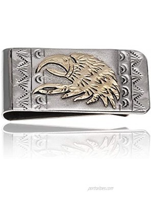 $170Tag Eagle 12ktGF Silver Certified Navajo Native American Money Clip 11241-2 Made By Loma Siiva