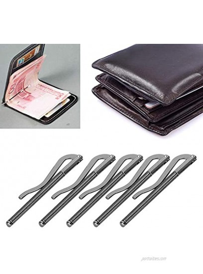 5pcs Money Cash Clip 68mm High Hardness Spring Electroplated Steel Metal Money Clip for Leather Wallet Cash Check Credit CardBlack