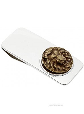 Americana Sterling Silver and Bronze Lion Head Money Clip